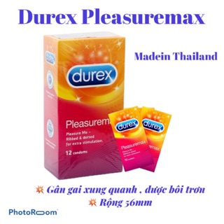 [ HÀNG CHÍNH HÃNG ] Bao cao su Durex Pleasuremax - Gân,gai nổi quanh thân - Thái Lan