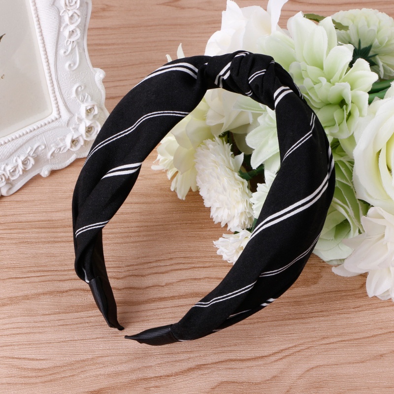 Băng Đô Thắt Nút Co Giãn Họa Tiết Kẻ Sọc Vintage Cho Nữ Mới