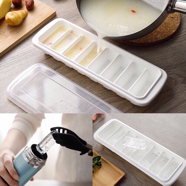 Set 2 khay trữ đông ăn dặm 8 ngăn Ice Tray Inomata nhật bản có lắp