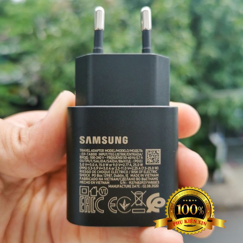 [COMBO] Cốc Sạc Nhanh Samsung 25W + Cáp Type C to C Hàng Chính Hãng