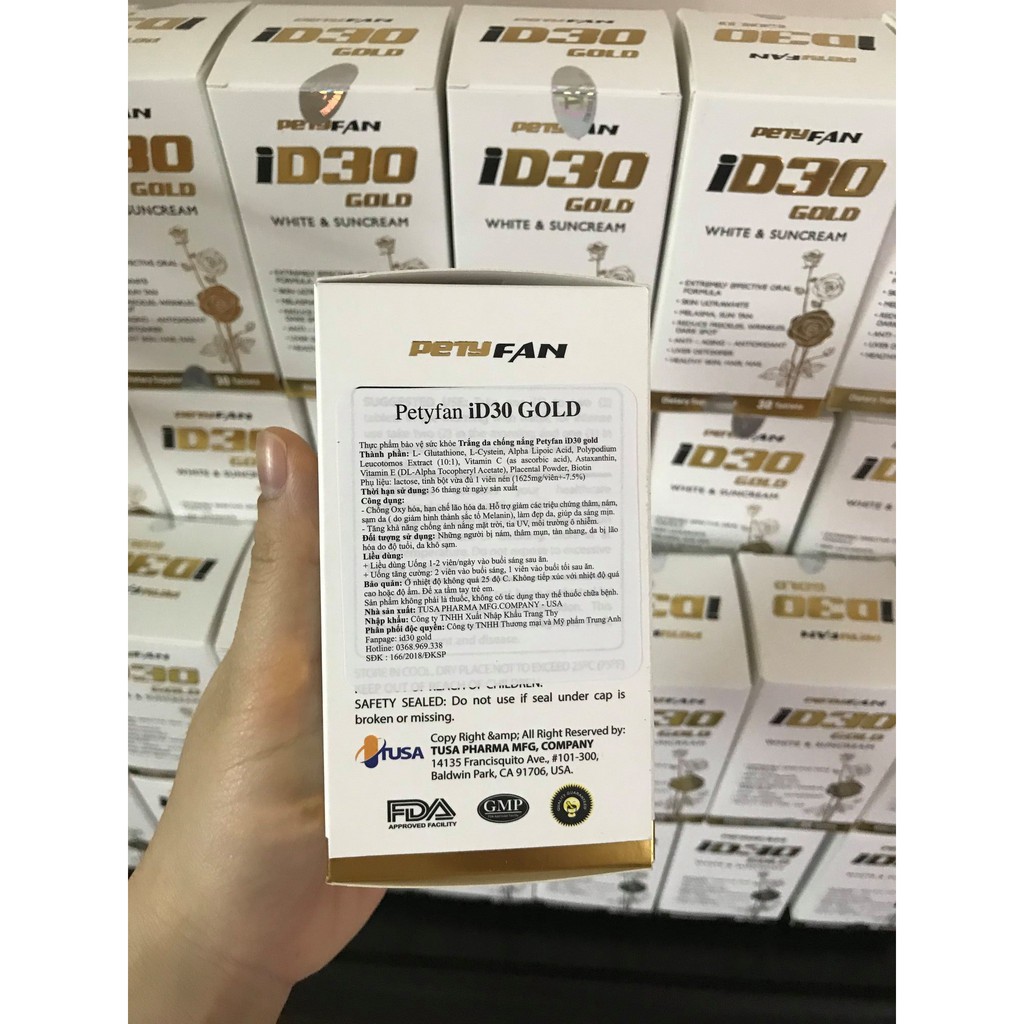 [Chính hãng] Viên uống chống nắng ID30 Gold white & suncream | BigBuy360 - bigbuy360.vn