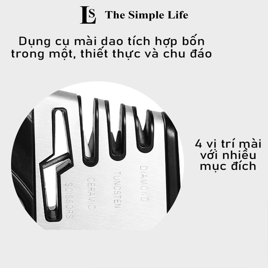 Dụng cụ mài dao 4 lớp, máy mài dao kéo cầm tay 4 khe mài siêu bén, cao cấp, đa chức năng Coco Shangjia [CHÍNH HÃNG]