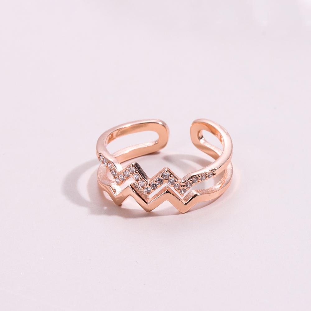 Nhẫn Hoa Hồng Gợn Sóng|Son Môi Màu Sắc Thời Trang|Nhẫn Hở Đính Đá Nhiều Màu Sắc