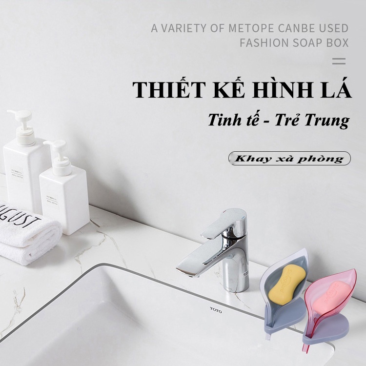 Khay để bánh xà phòng hình lá siêu xinh