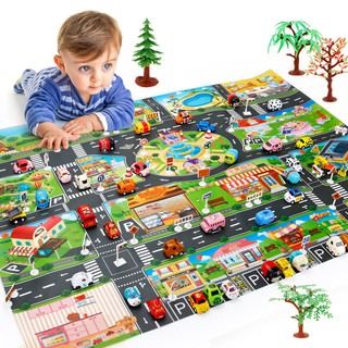 Waterproof Playmat Simulation Toys City Road Map Parking Lot Playing Mat Floor Games NO CARS