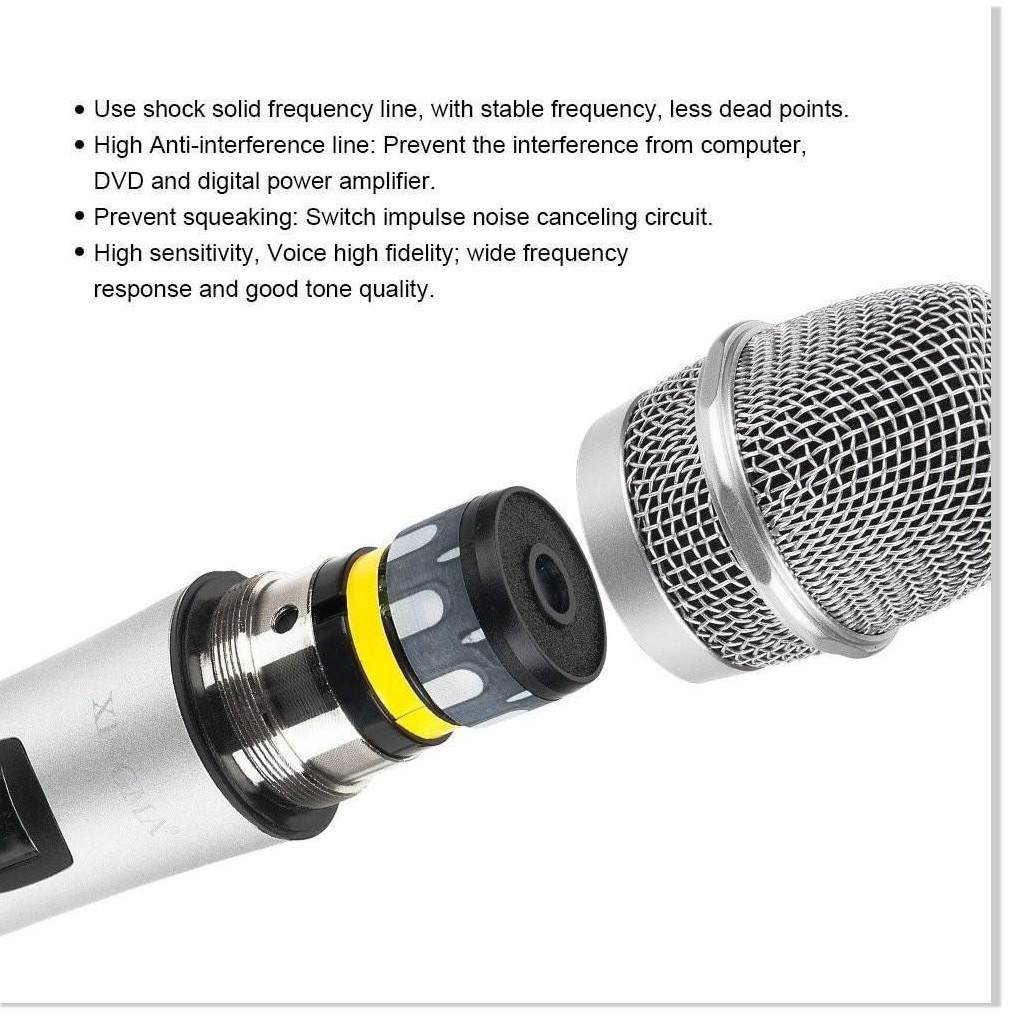 Mic hát Karaoke gia đình Xingma Ak-319 âm thanh trong trẻo sống động, có màng lọc tạp âm, dây dài 3m - bảo hành 1 đổi 1