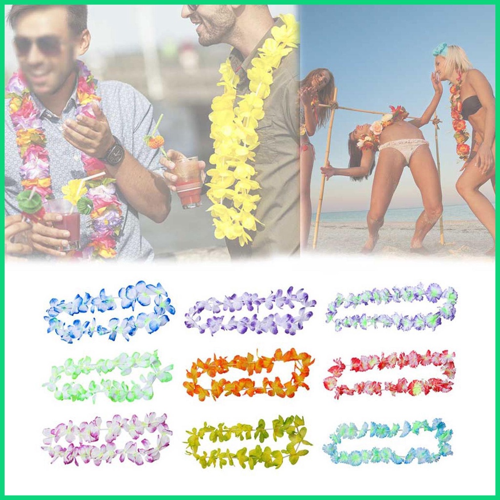 Bộ 50/60 Vòng Hoa Hawaii Giả Dùng Trang Trí Tiệc