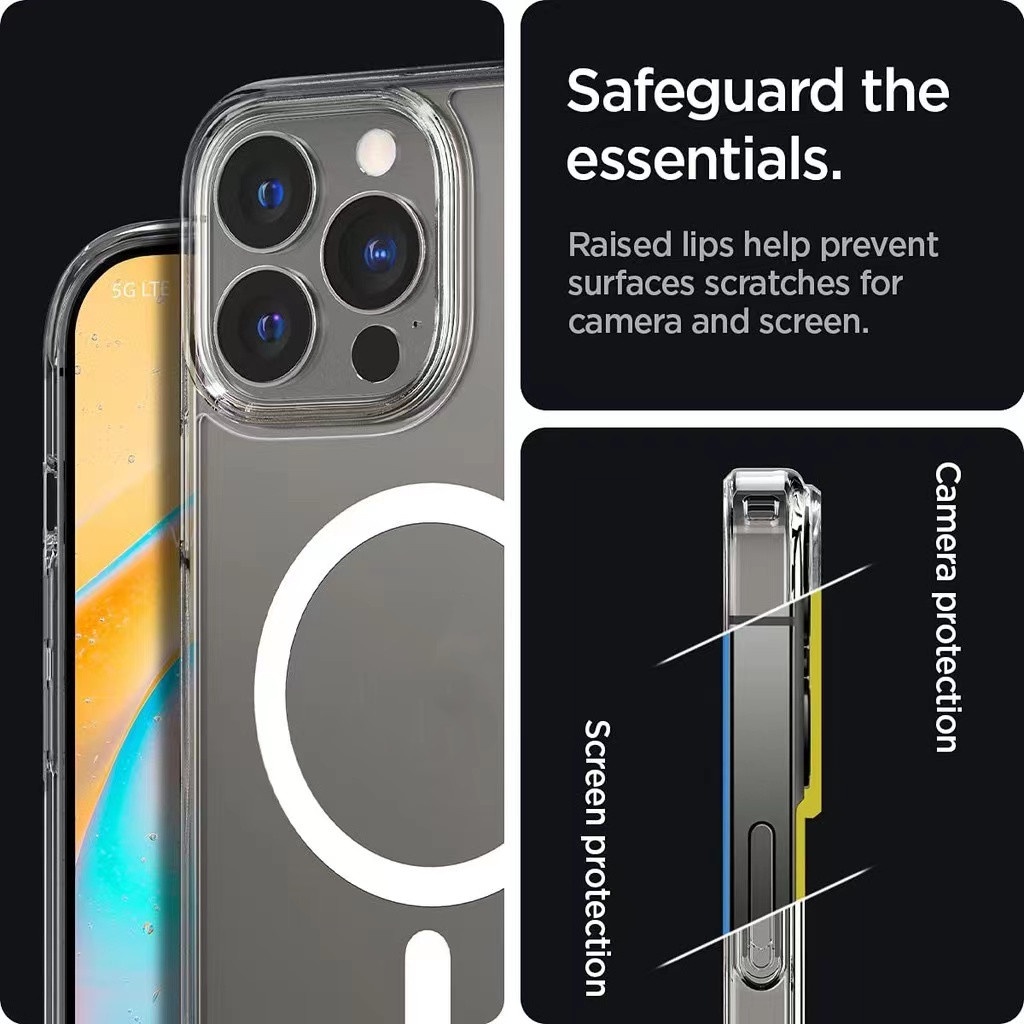 SPIGEN Ốp Điện Thoại Hybrid Siêu Mỏng Hít Nam Châm Chống Sốc Cho iPhone 14 Pro max 13 Pro max 12 Pro max