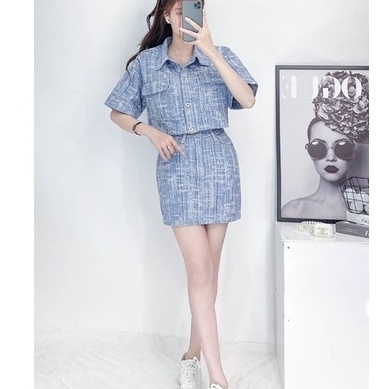 Set Váy Áo Jeans AIORI Cao Cấp Thời Trang Hàn Quốc