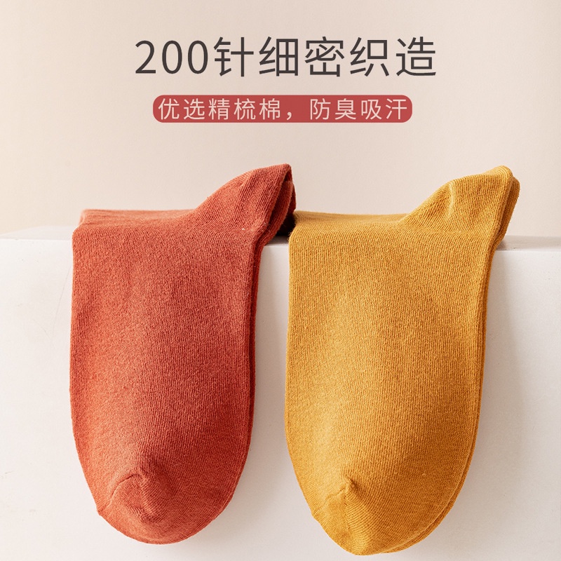 Vớ Cotton Cổ Cao Màu Đen Trơn Phong Cách Nhật Bản Thời Trang Mùa Thu Cho Nữ