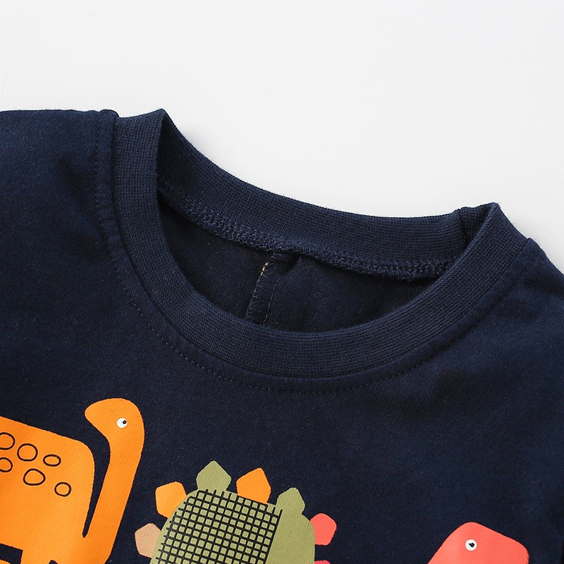 Áo cotton Malwee xanh than khủng long MW7572 cho bé trai 2-8 tuổi - Little Maven Official Store