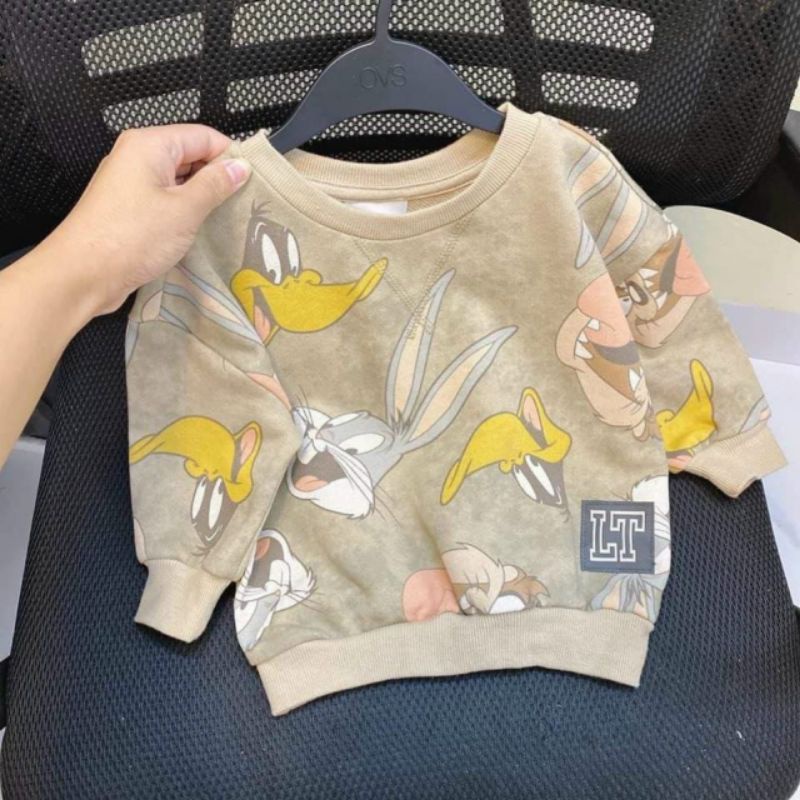 ÁO NỈ BÔNG IN HÌNH THỎ CHO BÉ( ảnh thật)