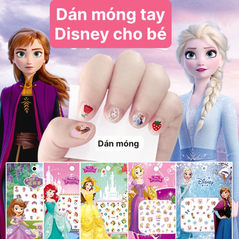 Sticker dán móng tay 3D hoạ tiết hoạt hình đáng yêu cho bé gái