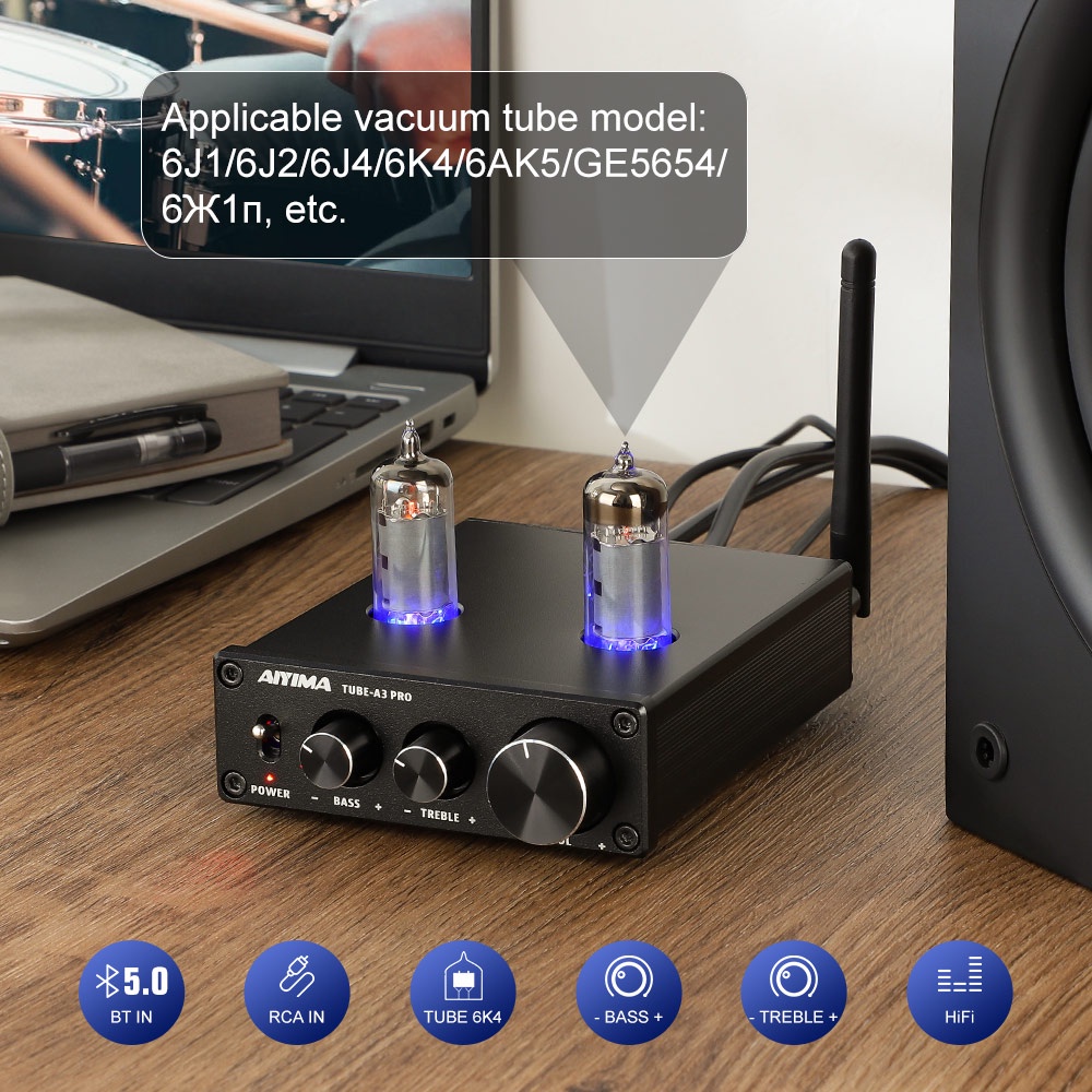 Bộ Khuếch Đại Âm Thanh A3 PRO 6K4 Bluetooth 5.0 DC12V HiFi Và Phụ Kiện