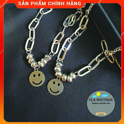 Vòng cổ kim loại hình mặt cười ULA SHOP phong cách cá tính Hàn Quốc