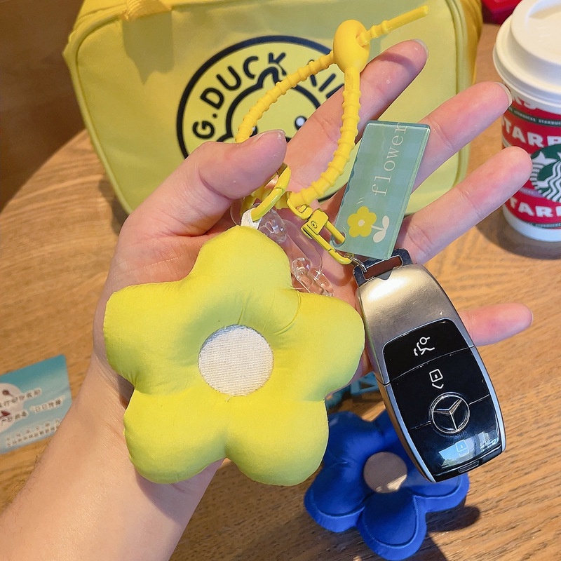 Móc Khóa Xe Hơi/ Túi Xách Bằng Vải In Hoa Dễ Thương Sáng Tạo Thời Trang Cho Nữ