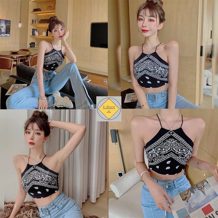 Áo Yếm 2 Dây Đan Thổ Cẩm Tam Giác Hot Trend Unisex Có Ảnh Thật Tự Chụp + Đánh Giá X.Store
