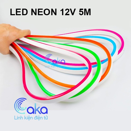 Cuộn dây LED NEON 12V 5M các màu, đèn led uốn chữ quảng cáo ngoài trời, Đèn led trang trí neon