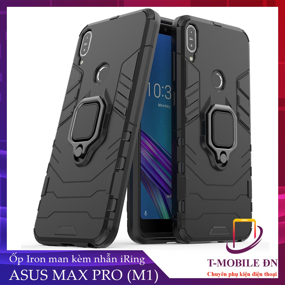 Ốp lưng ASUS Zenfone Max Pro M1, 🔥🔥iron man chống sốc kèm nhẫn iring chống xem video bảo vệ camera cho Asus Max Pro M1