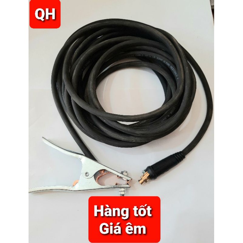 Chọn bộ 10M Dây mát  máy hàn phi 16mm và kìm kẹp mát + rắc cắm vào máy