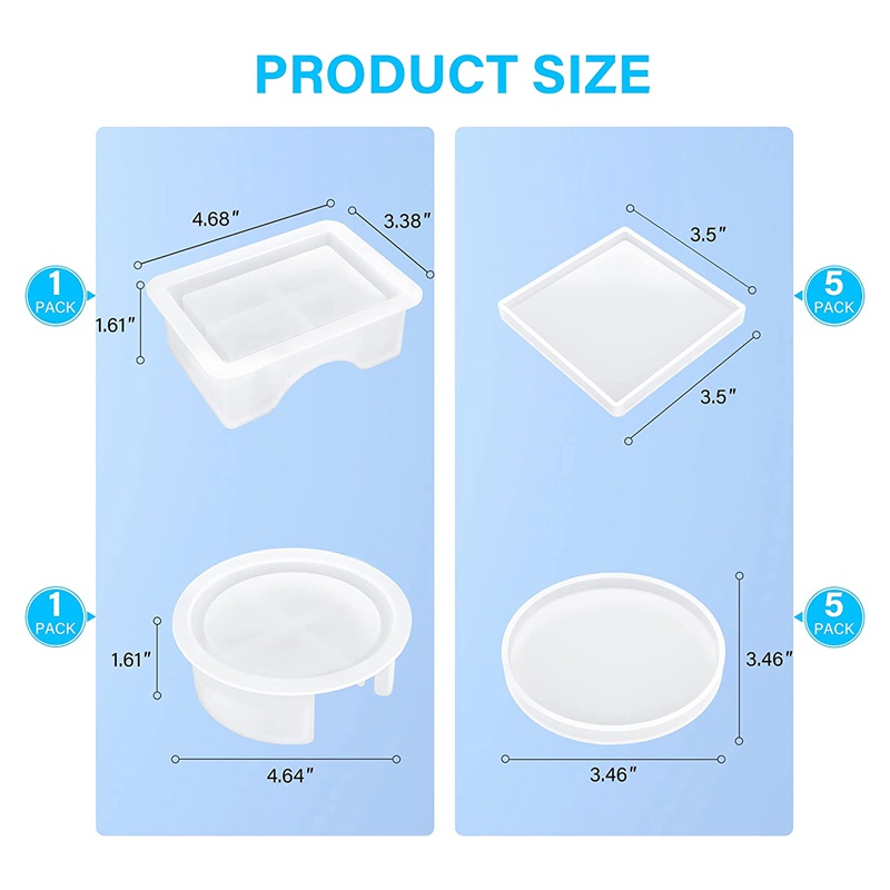 Set 12 Khuôn Silicone Làm Đế Lót Ly Tiện Dụng