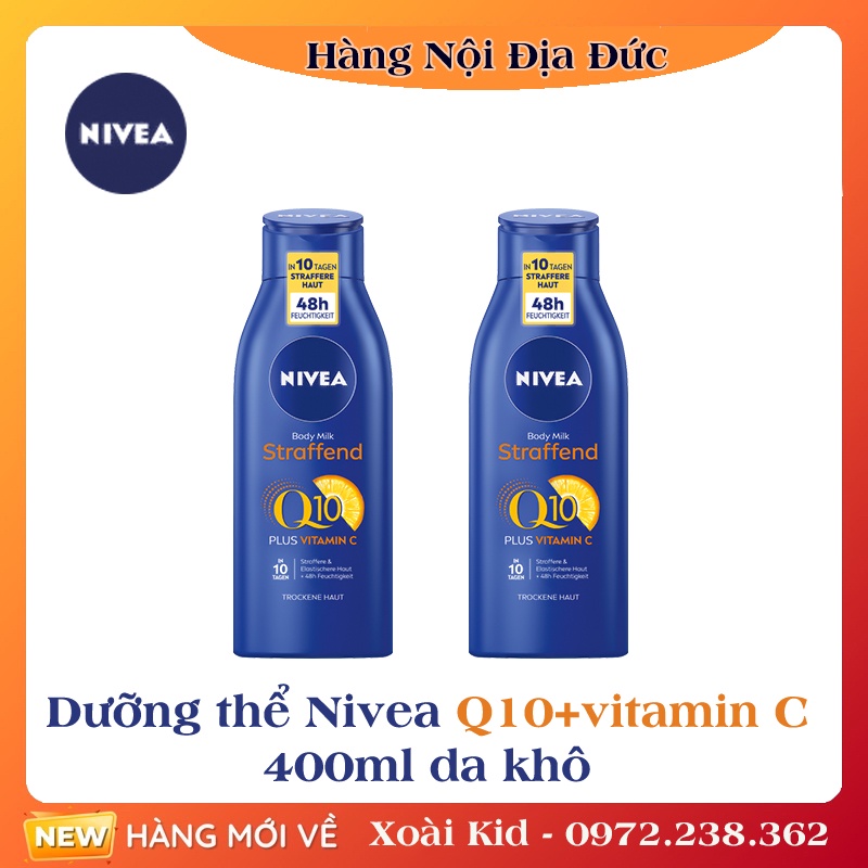Bộ dưỡng da mặt/toàn thân, Kem tắm xả Nivea Q10 của Đức  - Nội địa Đức Đủ Bill