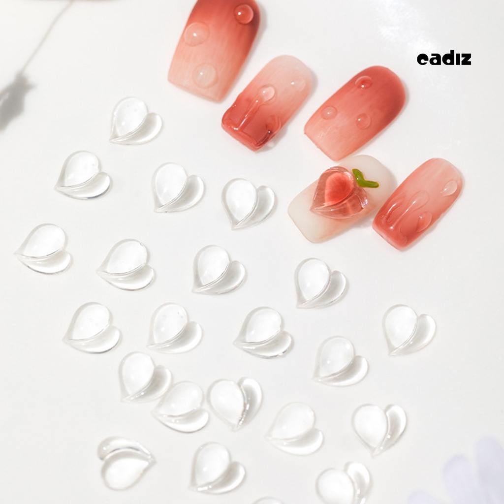 Set 25 Phụ Kiện Trang Trí Móng Tay Hình Trái Tim 3D Xinh Xắn
