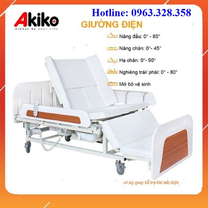 Giường Bệnh Nhân Điều Khiển Điện Đa Chức Năng AKIKO A89-02 Cao Cấp