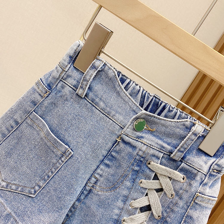 Quần Short Denim Lưng Cao Thời Trang Mùa Hè Phong Cách Hàn Nhật Hàng Mới 2022 Cho Bé Gái