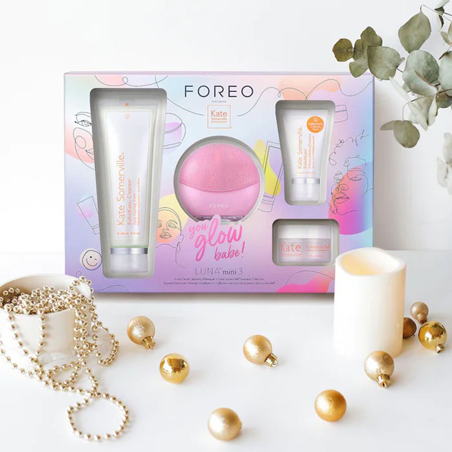 Set Máy Rửa Mặt Foreo Luna Mini 3 You Glow Babe, Featuring Kate Somerville 4 Món