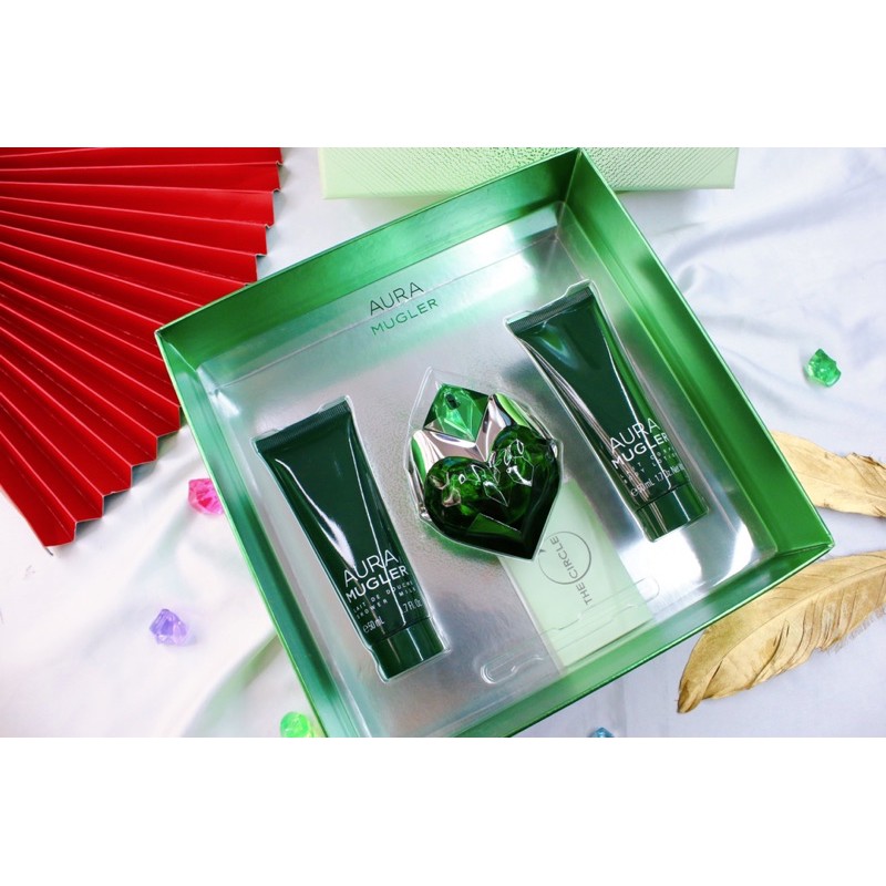 Set Nước Hoa 30ml, body lotion và sữa tắm 50ml Mugler Aura