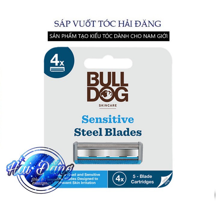 [ Chính hãng UK ] Bộ 4 lưỡi dao cạo cho da nhạy cảm Bulldog Sensitive Steel Blades