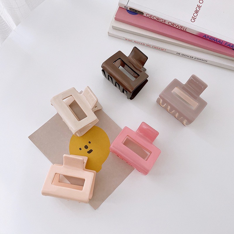 Kẹp tóc càng cua vuông Hagu 381 kẹp tóc hàn quốc hot trend nhiều màu cực xinh