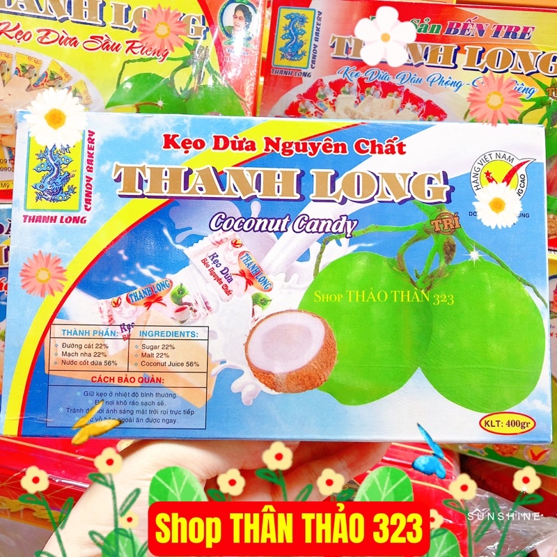 Kẹo Dừa THANH LONG Sầu Riêng -Đặc Sản Bến Tre