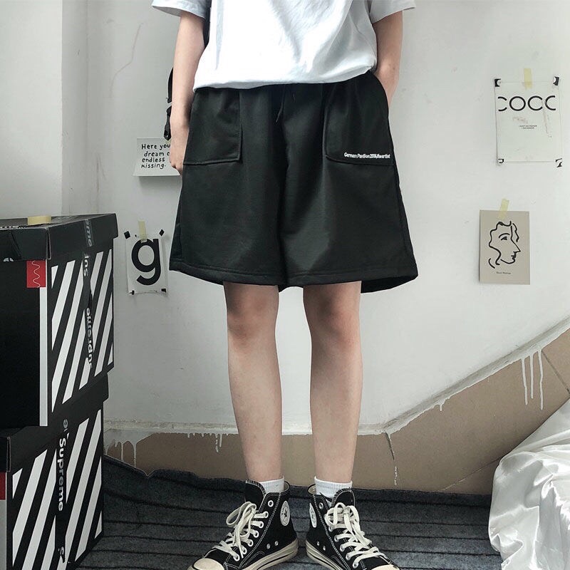 Quần short unisex chữ nhỏ túi dày đẹp, cạp chun dễ mặc