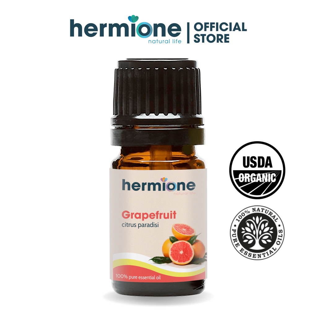 Tinh Dầu Bưởi Grapefruit Hermione Natural Life, Cao Cấp Nhập Khẩu, 100% Thiên Nhiên Nguyên Chất, Xông Thơm Phòng