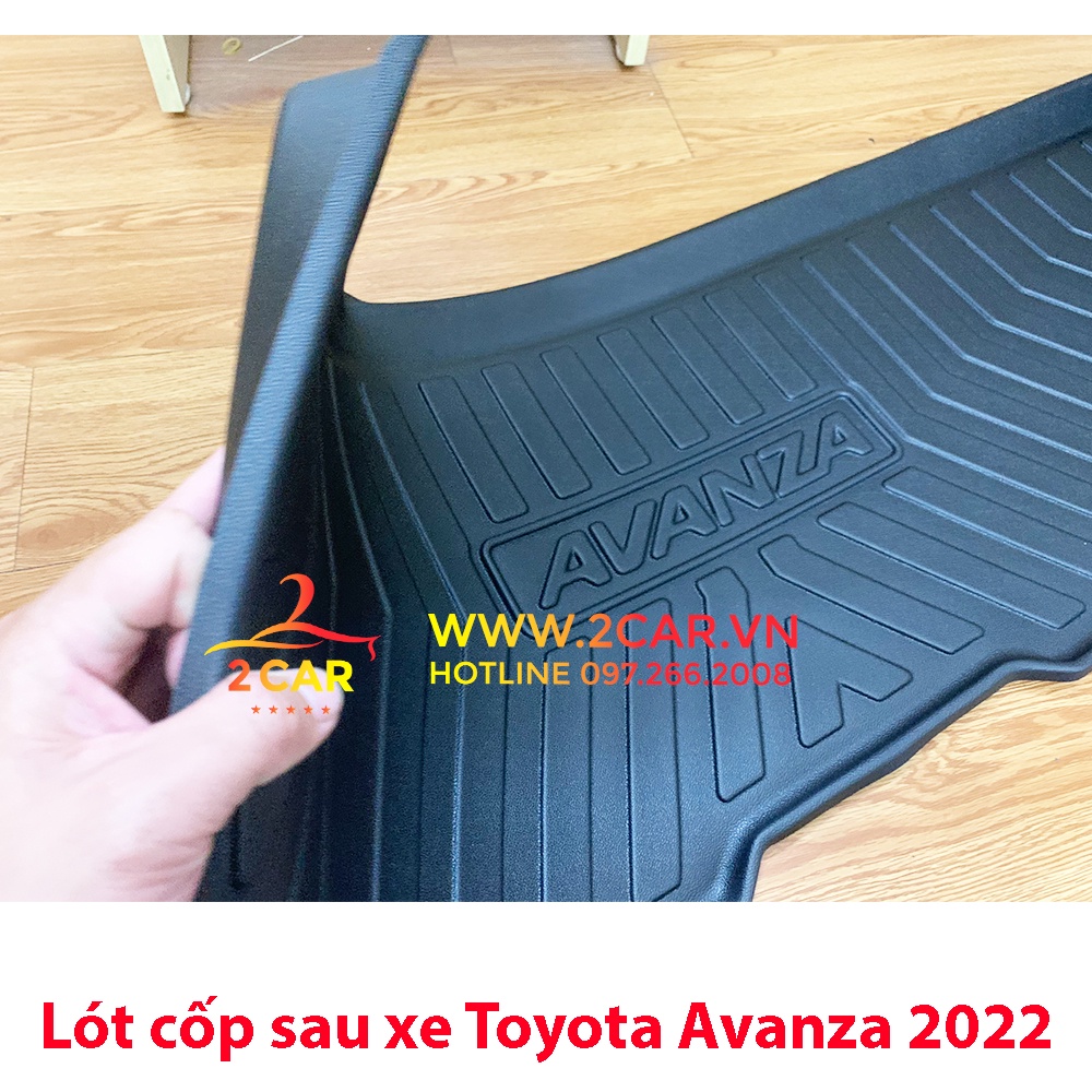 Lót cốp sau xe Toyota AVANZA 2022 2023 2024 chất liệu nhựa dẻo không mùi, không thấm nước LCN-TO002