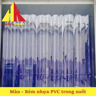 Rèm nhựa ngăn lạnh điều hòa HOANGKHANH độ dày 1,5mm, sản xuất thành phẩm đầy đủ phụ kiện - Rèm nhựa PVC trong suốt
