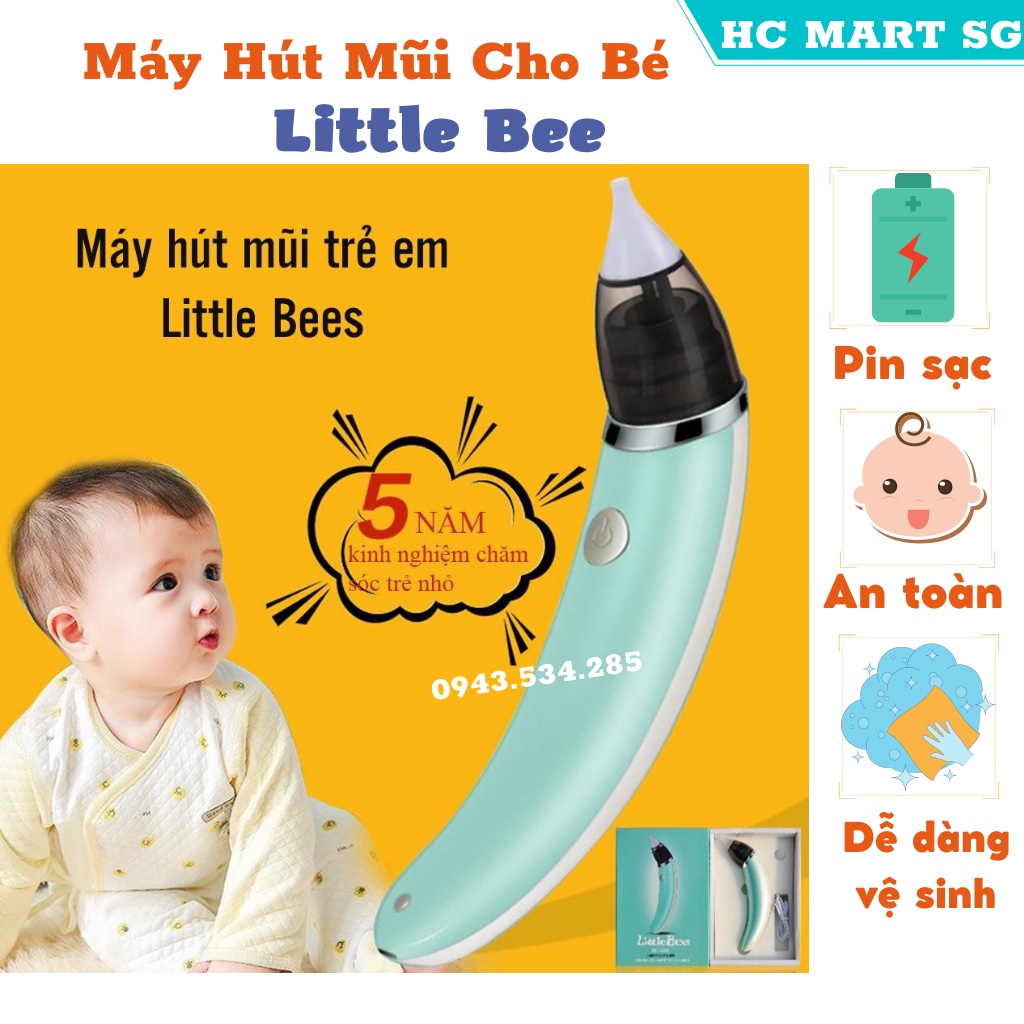 Máy hút mũi cho bé sơ sinh Dụng Cụ Vệ Sinh Mũi Cho Bé Little Bee Tặng thêm đầu hút Silicon, êm ái nhẹ dịu cho bé