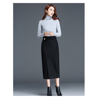 CHÂN VÁY ÔM FORM DÀI PHỐI NÚT