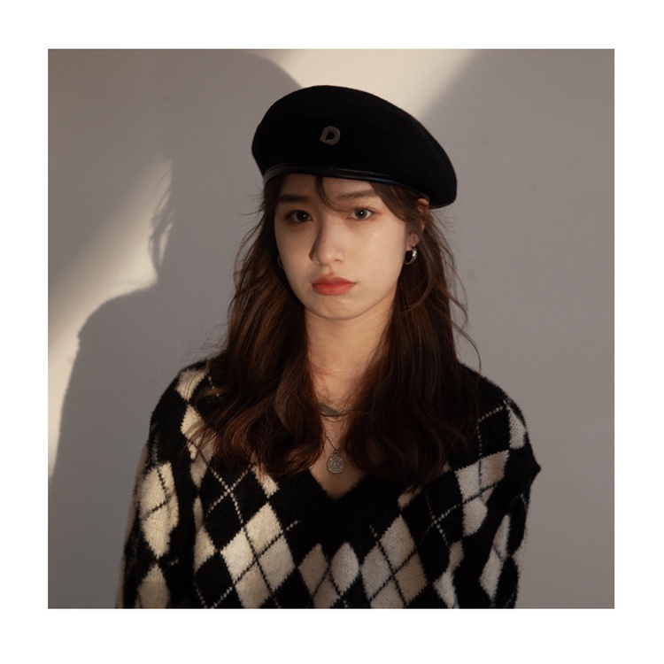 Mũ nồi beret bằng vải len thời trang thu đông dành cho nữ