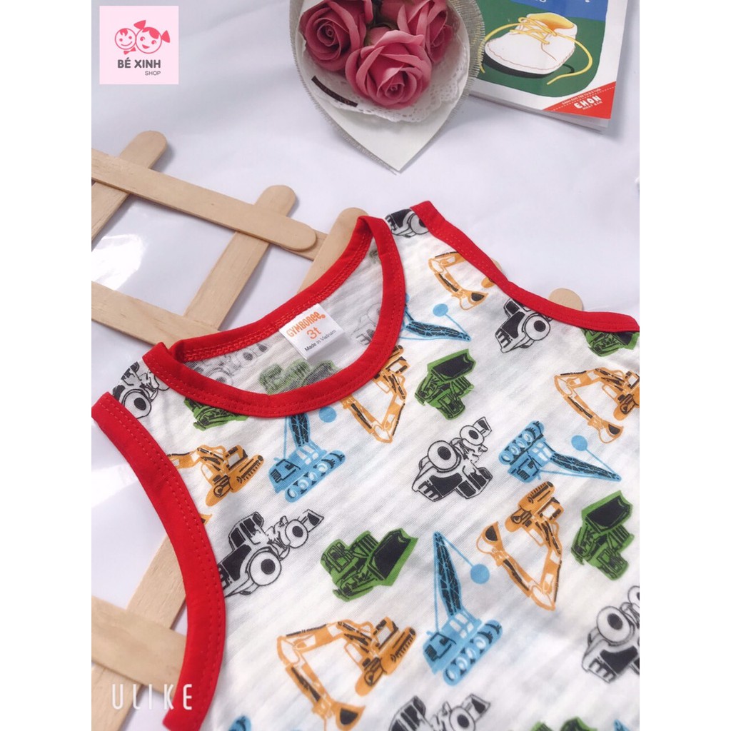 Bộ ba lỗ bé trai trẻ em Minky Mom [Bán chạy] Bộ ba 3 lỗ thun lạnh thông hơi cho bé trai gái sát nách bé trai hè ĐỘNG VẬT