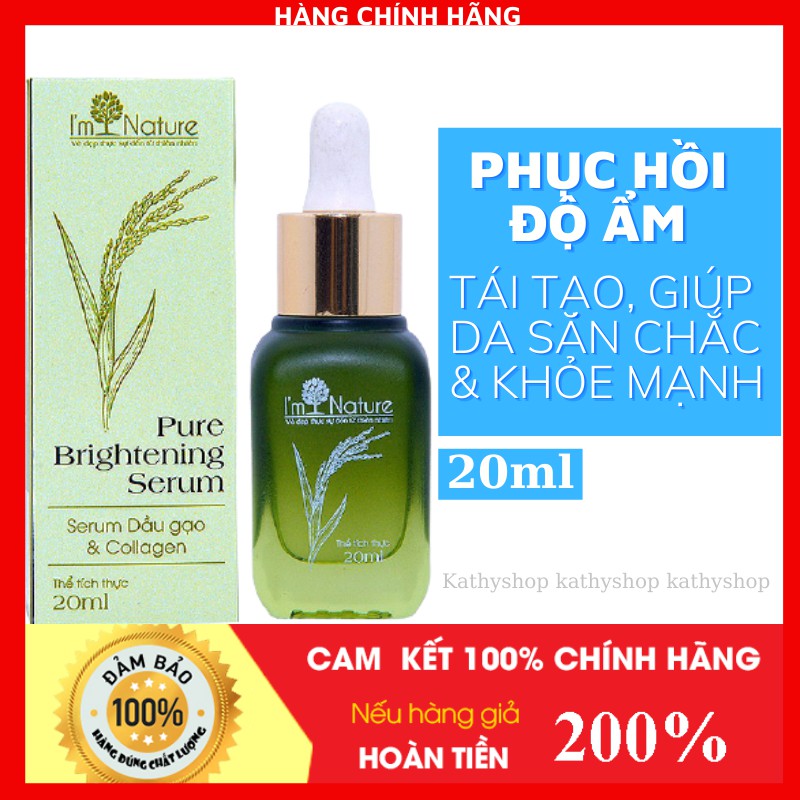 (Chính Hãng) Serum Dầu Gạo & Collagen I'M NATURE – Làm Sáng Và Tái Tạo Da 20ml