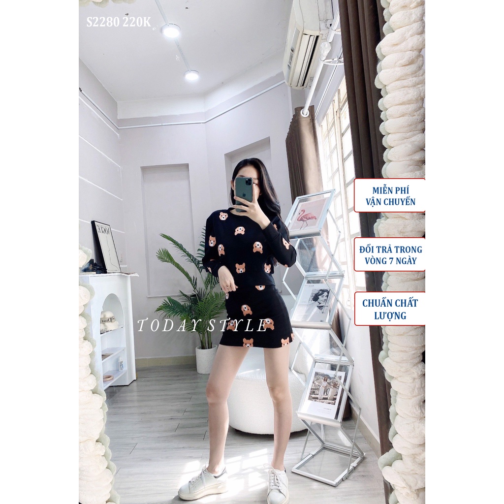 Set áo thun nữ chân váy ôm Today Style năng động S2280