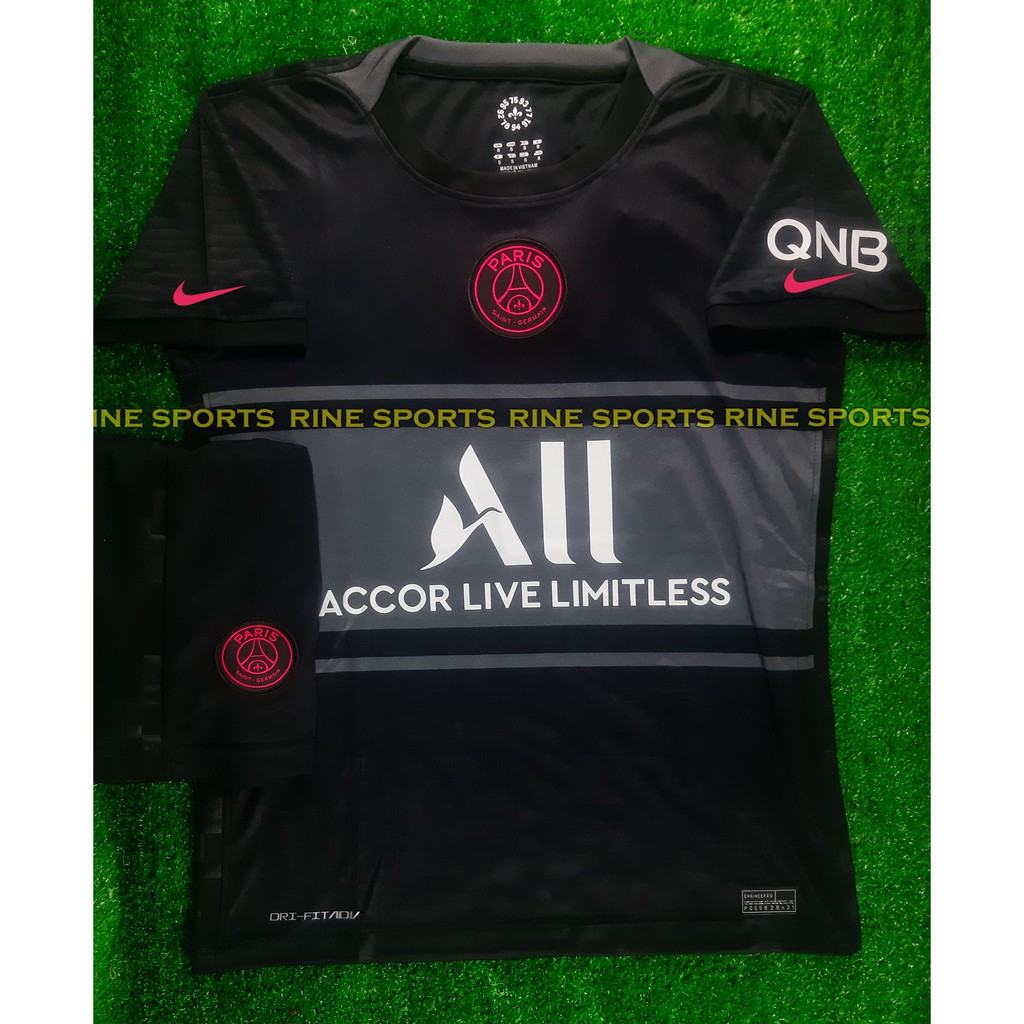Hàng Thailand Super Bộ áo bóng đá PSG – Paris Saint Germain đen hàng Super thailand 2021-2022 Giống thi đấu