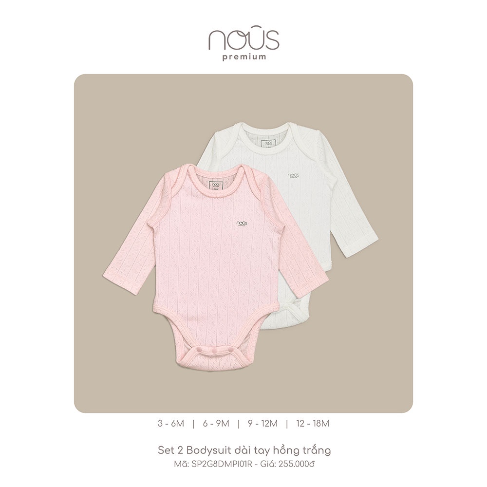Bodysuit Dài Tay, Cộc Tay - Nous Premium Dòng Sản Phẩm Cao Cấp - Cho Bé Sơ Sinh Đến 6-9 Tháng Tuổi