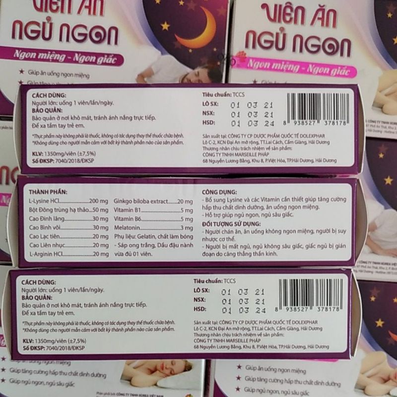 Viên ăn ngủ ngon KOZO hỗ trợ ăn ngon miệng- ngủ ngon giấc hộp 30 viên dùng 1 tháng