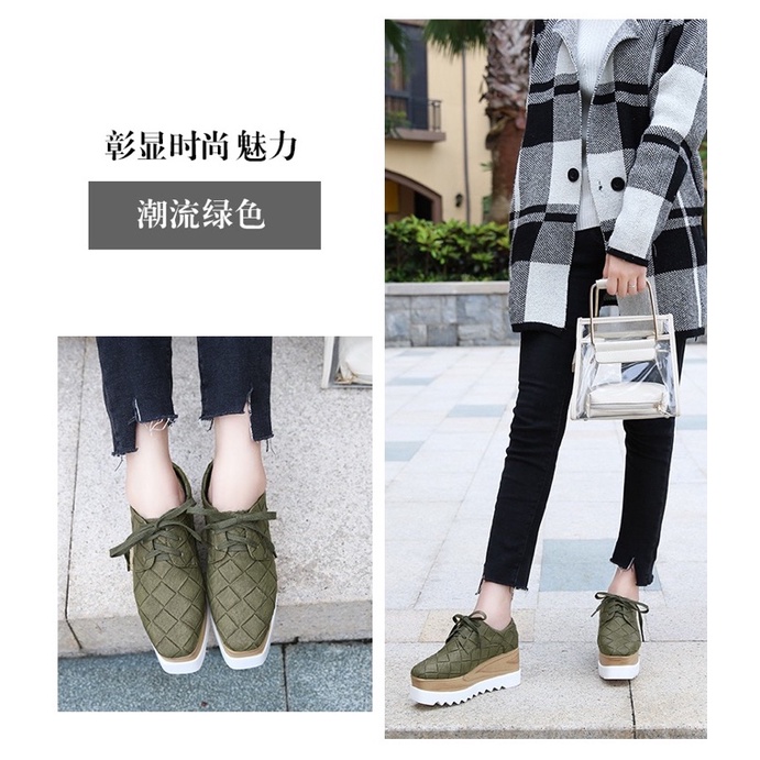 Giày da đan đế bánh mì stella