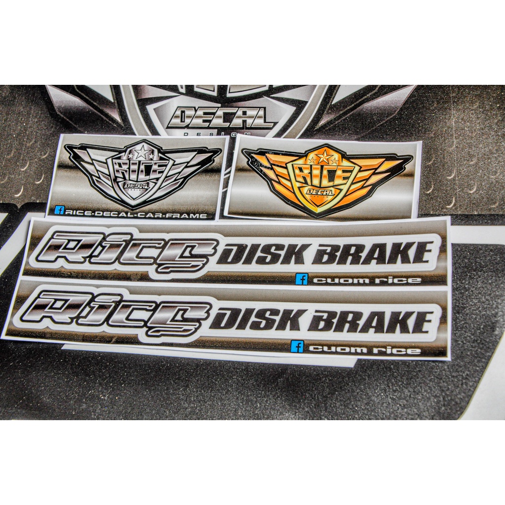 Tem Dán Phuôc Rice RC edition + Rice Disk Brake dàn cho phuộc màu sơn bạc