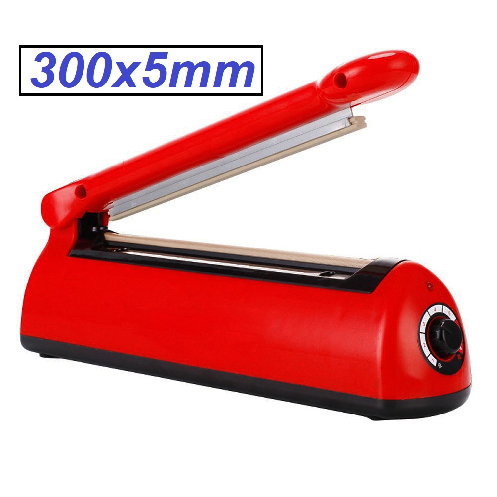 Máy hàn miệng túi bằng nhiệt, Máy hàn miệng túi dập tay - máy ép túi nilon zise 30cm, nguồn điện dân dụng 220V